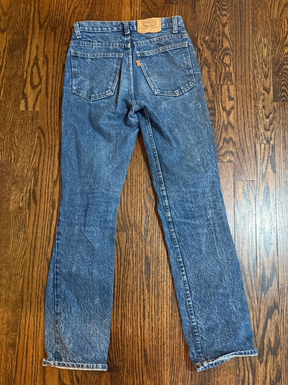 Vintage 80s Levi's 719 Orange Tab Jeans 27x30 Made in USA Student Slim Straight
